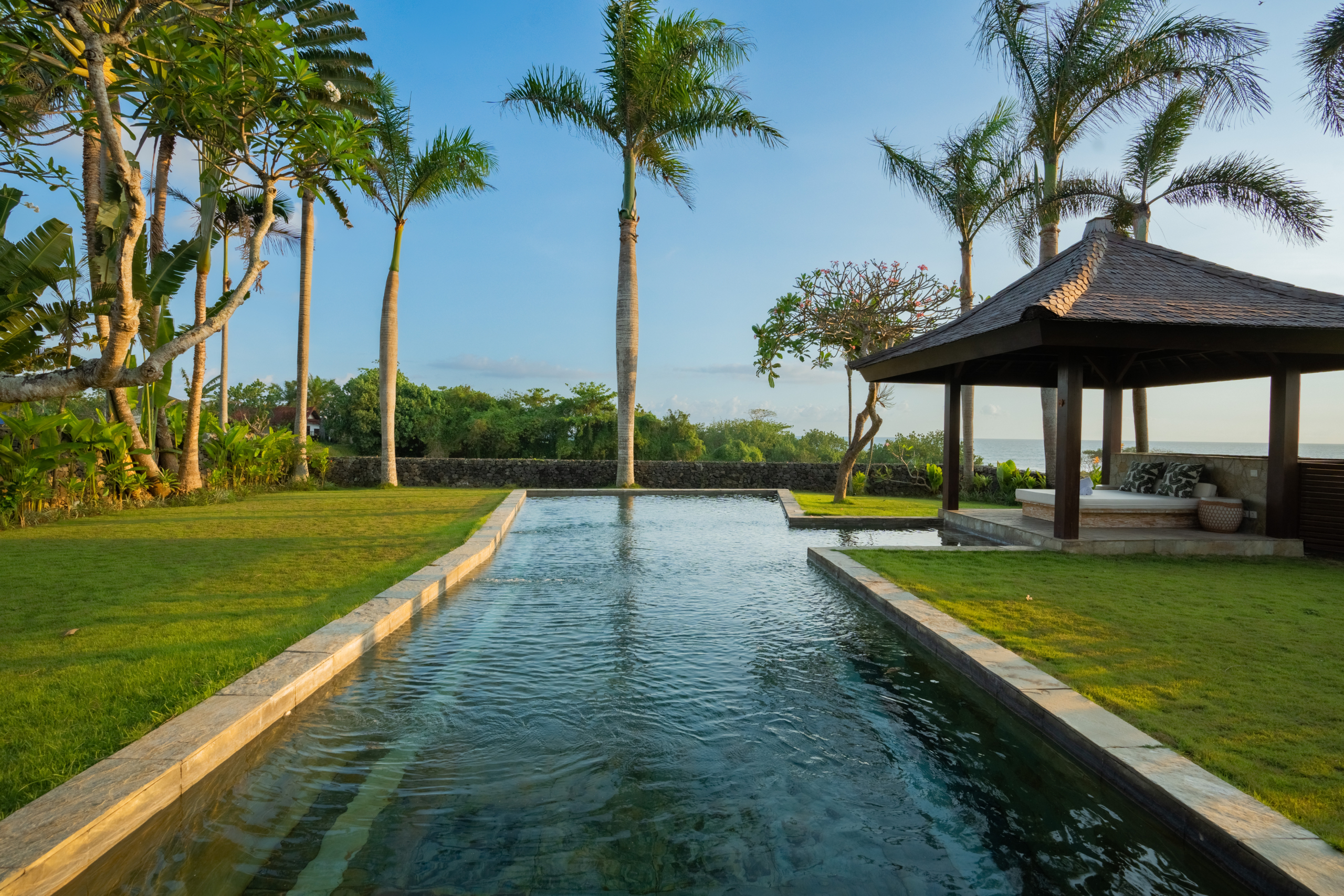 swimming pool with ocean view