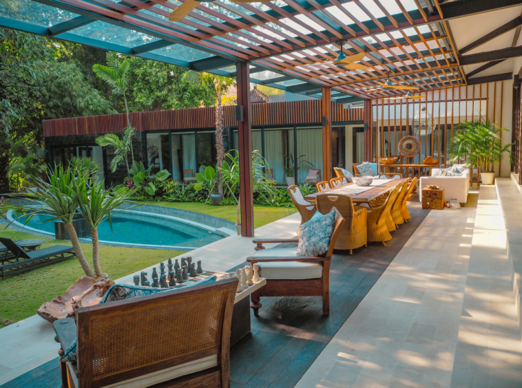 outdoor living room in luxurious villa Bali