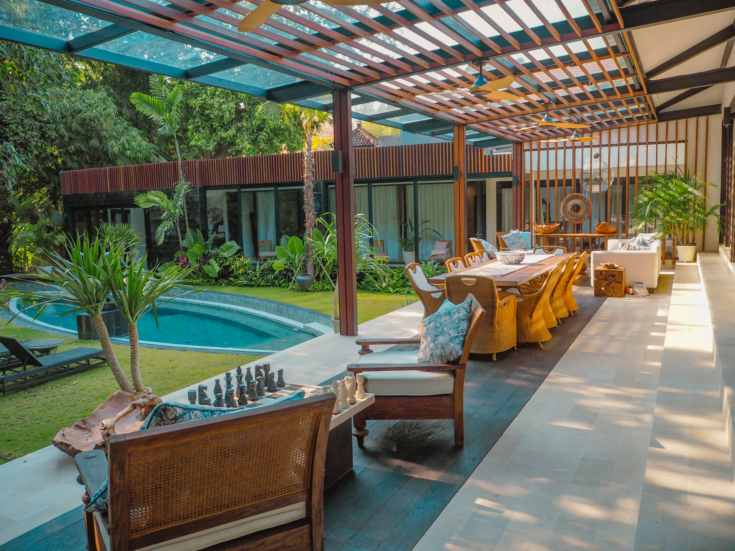outdoor living room in luxurious villa Bali
