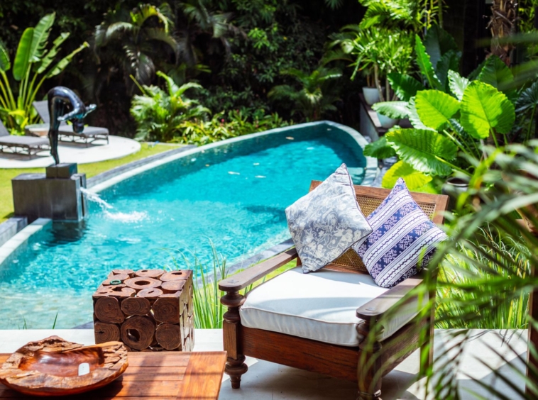 Luxurious swimming pool in private garden