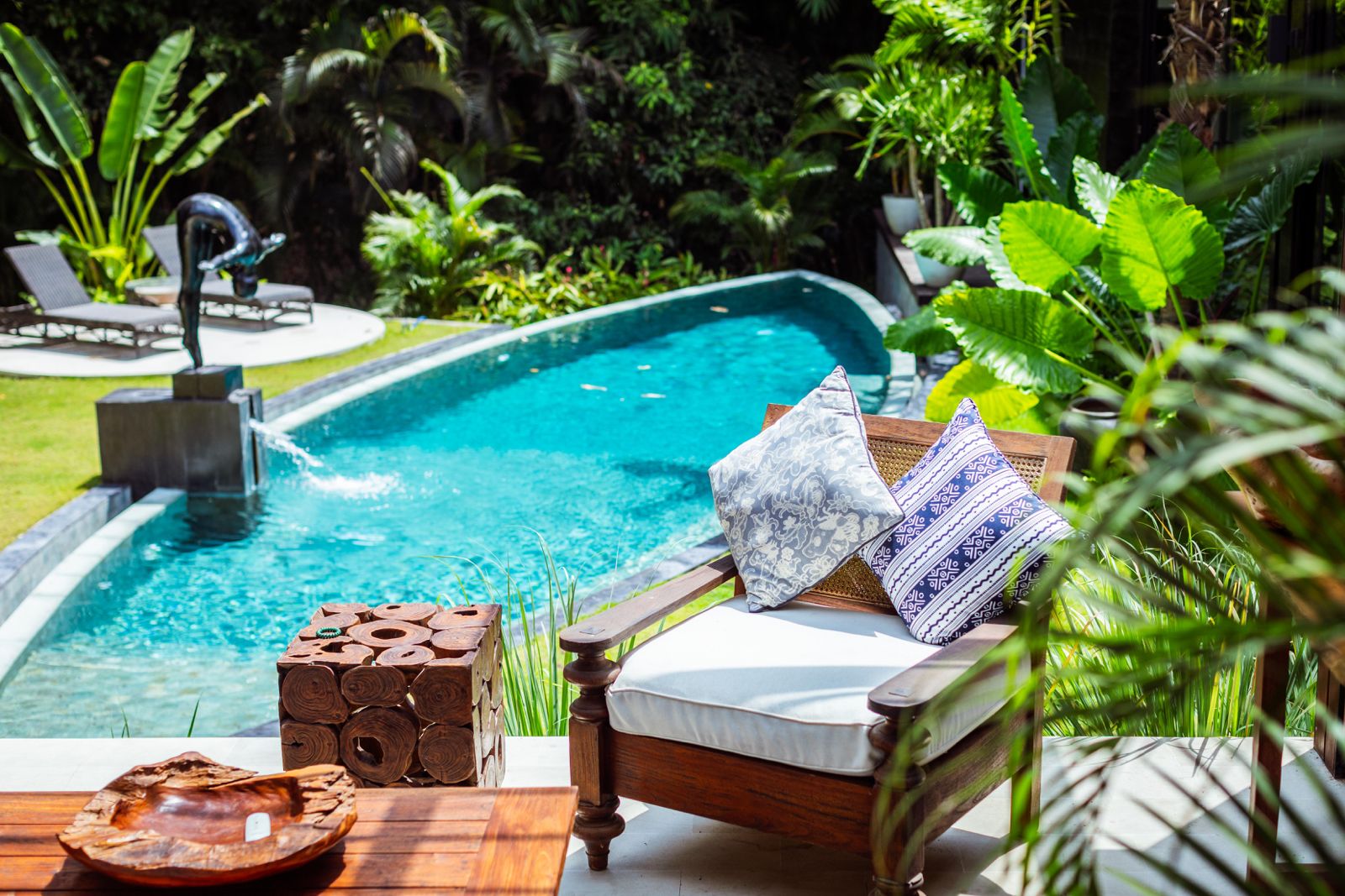 Luxurious swimming pool in private garden