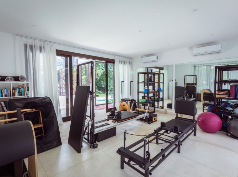 Gym room with private bathroom
