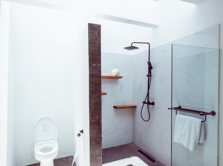 shower with natural light