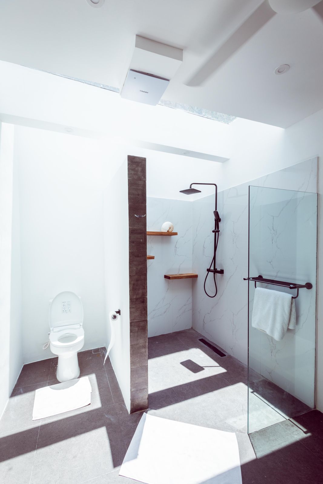 shower with natural light