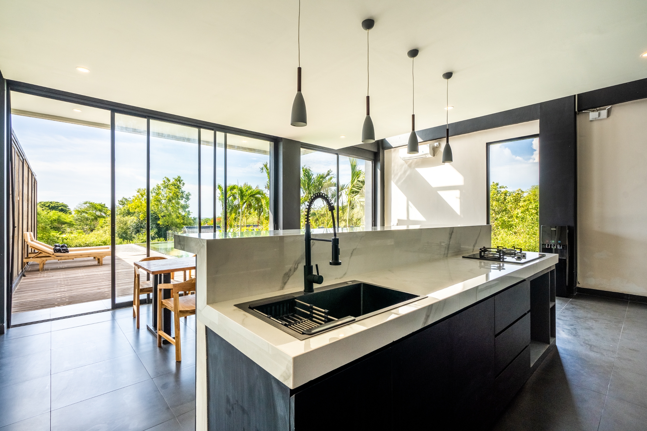 Kitchen open to the living room