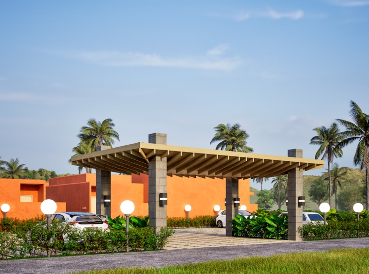 Outdoor complex for vehicles, maintaining the Tulum spirit