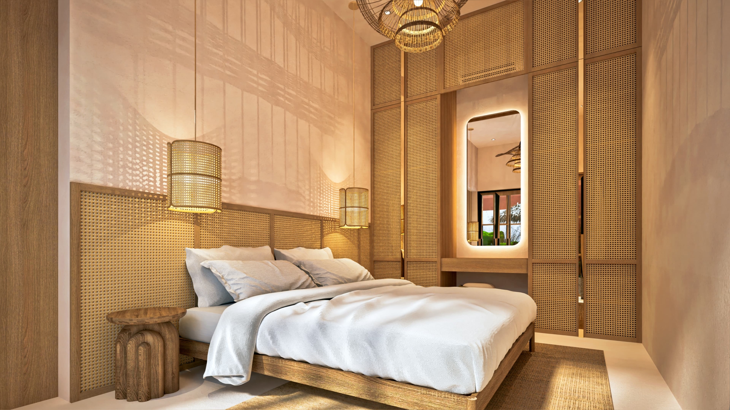 First bedroom with a cozy and luxurious style