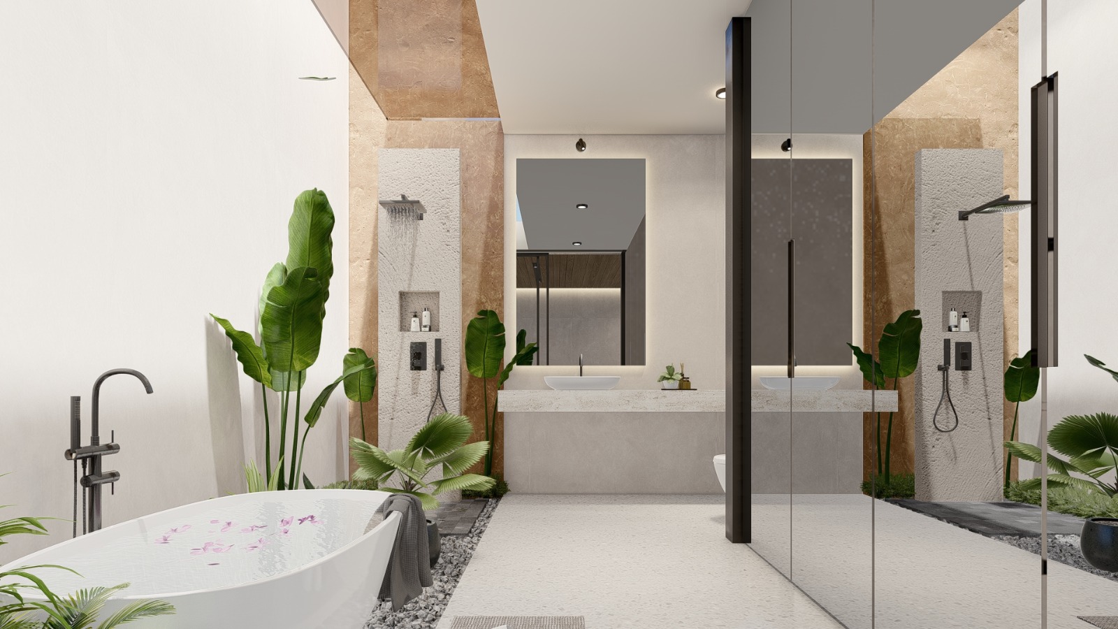 amazing bathroom with bathtube