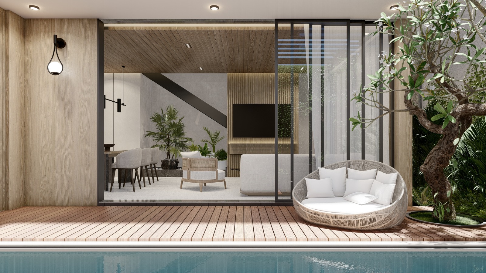 splendid semi opne living room