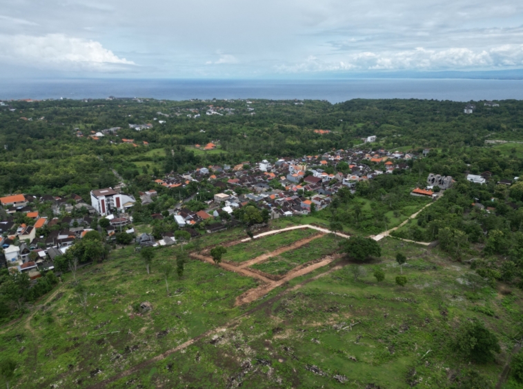 Top-down view of the land