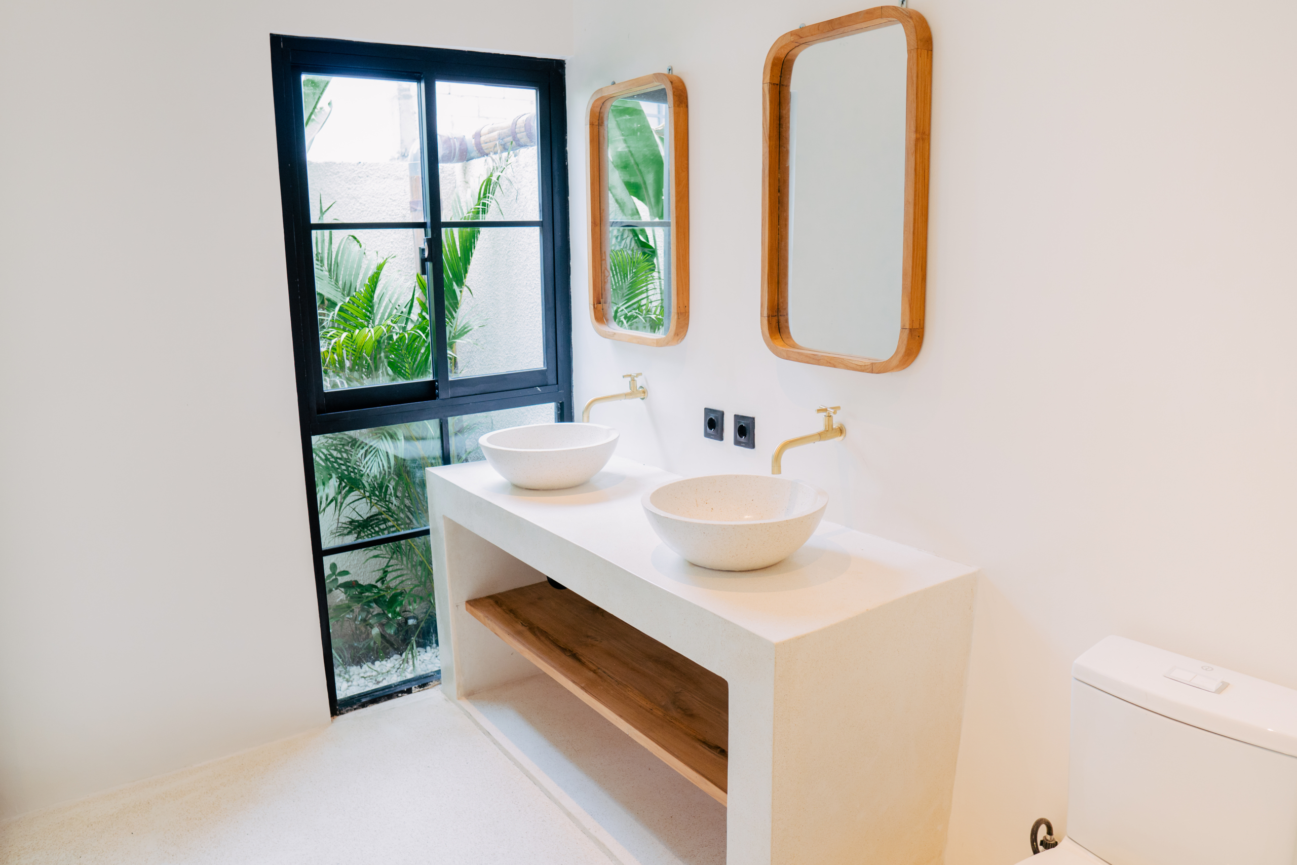 luxurious bathroom with double sink