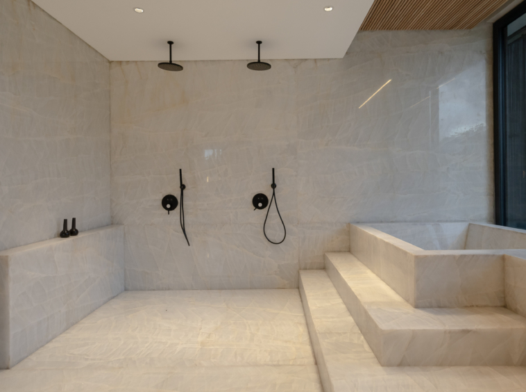full marble bathroom