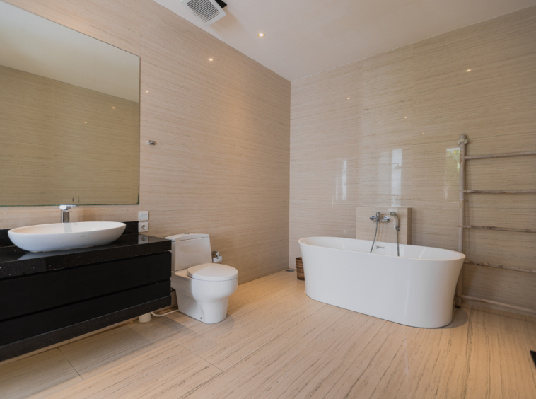 stunning bathroom with bathtube