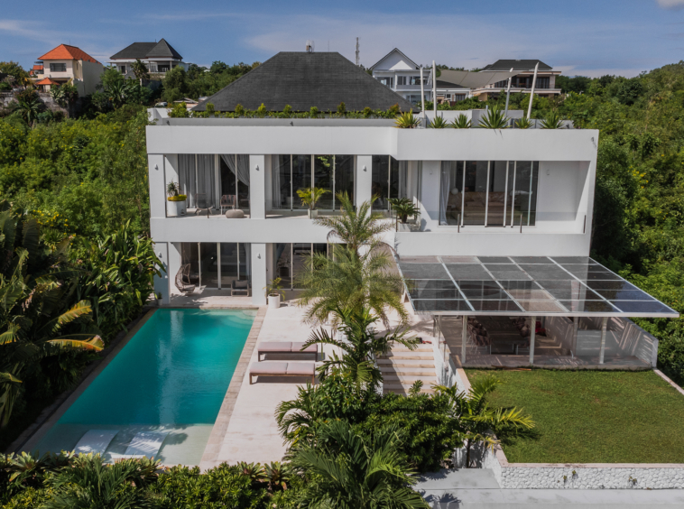 drone photo of the villa