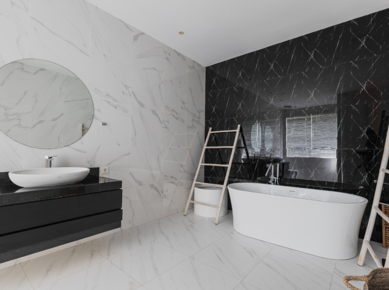 bathroom with quality material and bathtube
