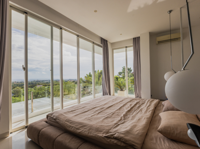bedroom with ocean view