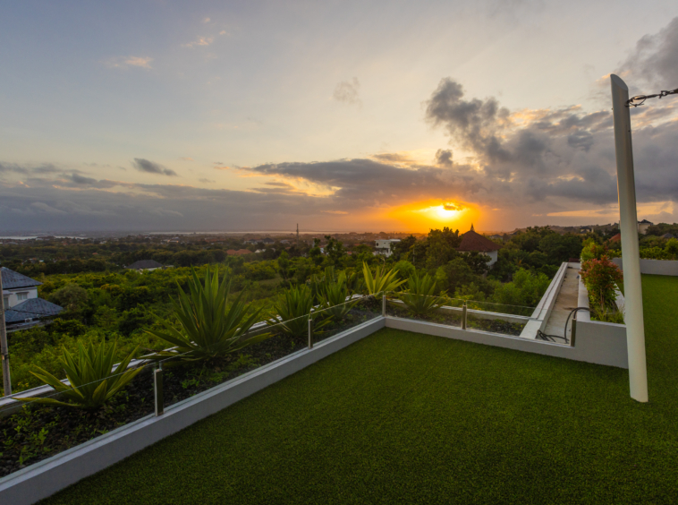 sunset in the rooftop