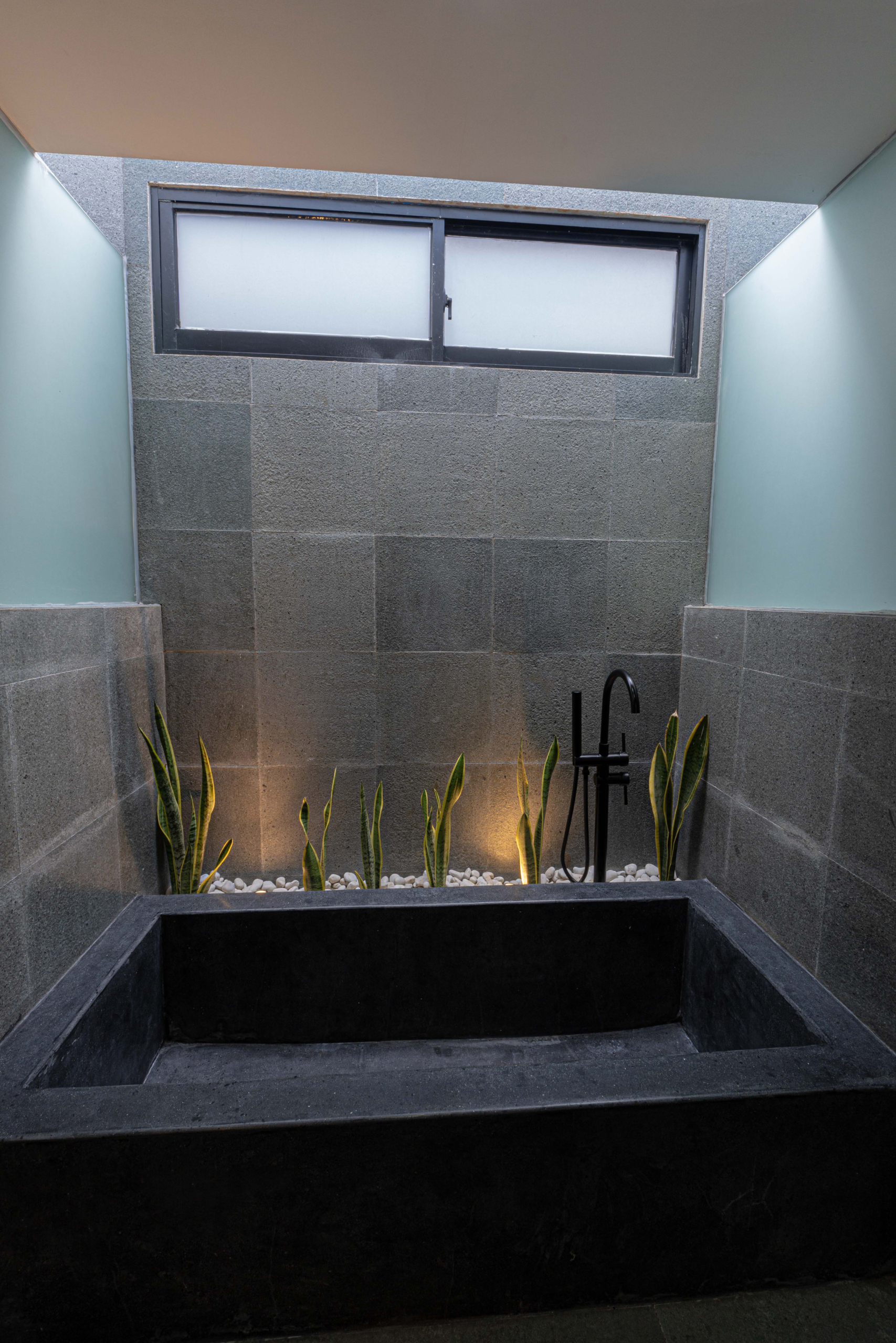 stylish black bathroom