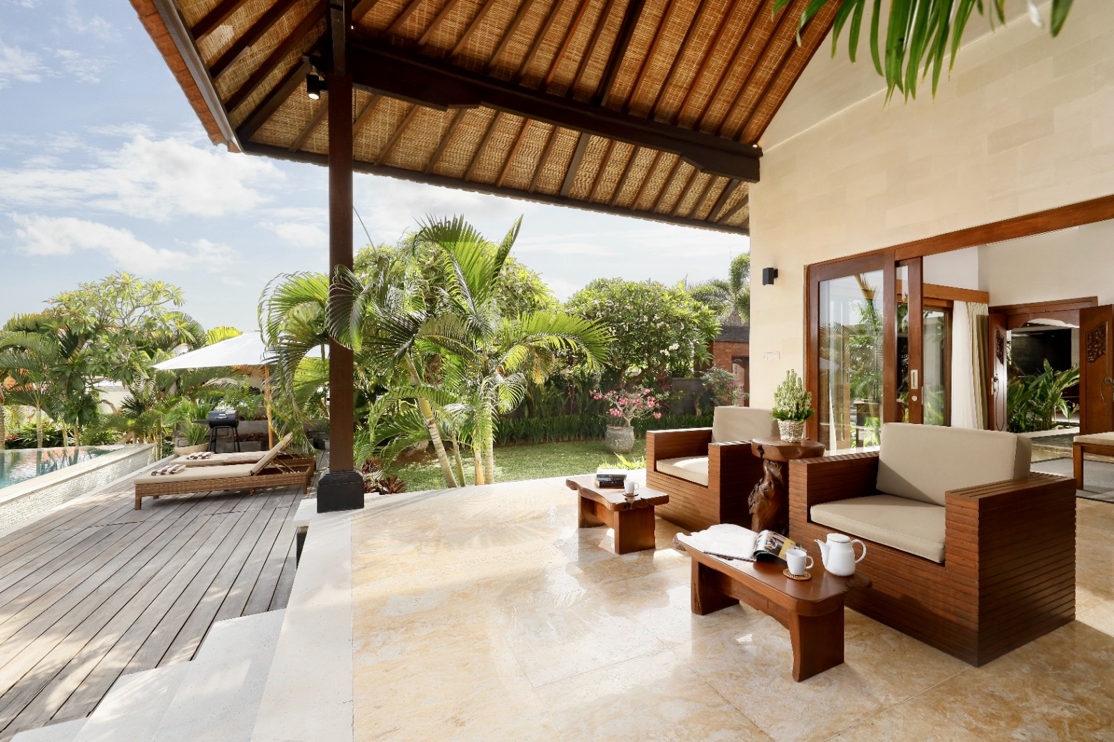 Private terrasse of the bedroom. Enjoy privacy before meeting everybody for dinner.
