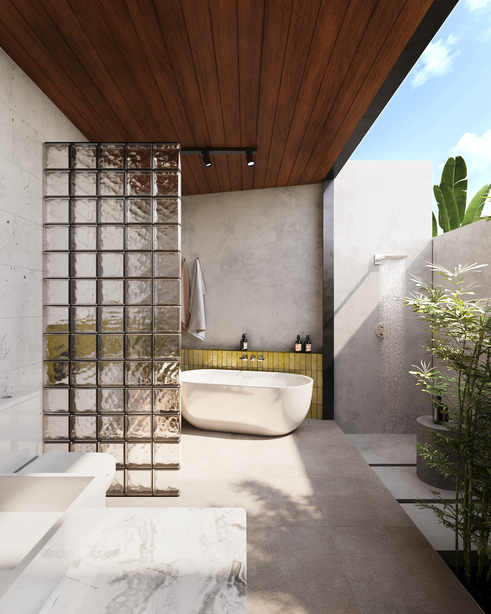 beautiful bathroom with a shower and bathtub