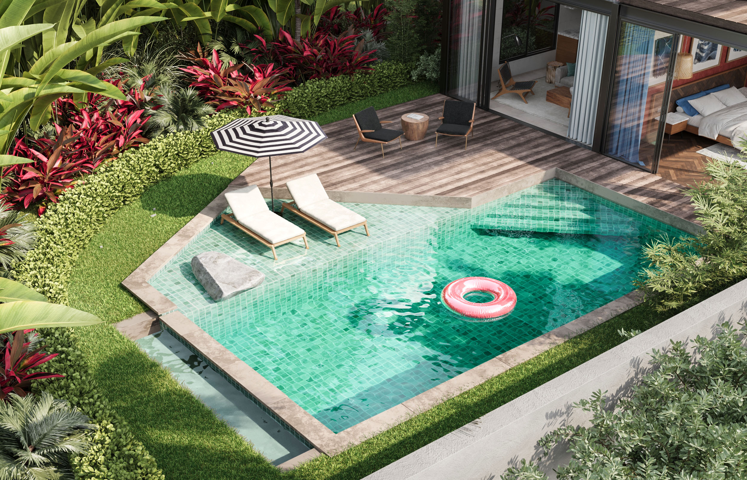 Stunning pool with a unique shape