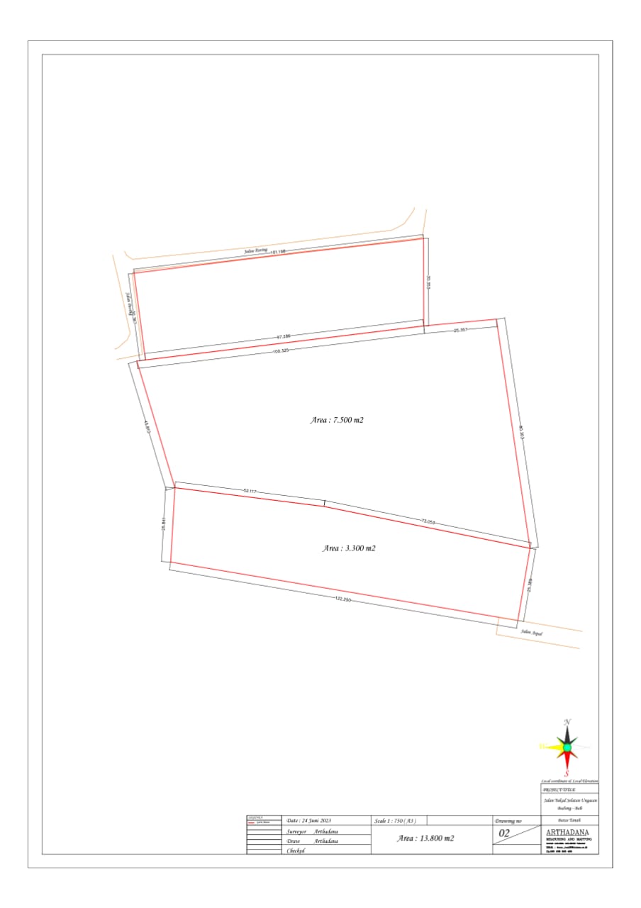 the 3 land together for sale in bali melasti beach
