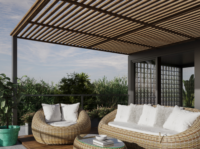 Relaxation area on the rooftop