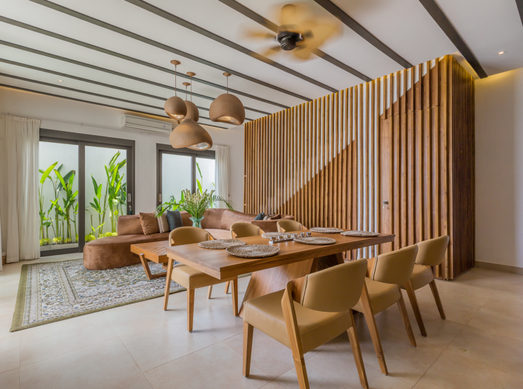 Second bedroom with custom wood furniture in Luxury 3 Bedrooms Villa in Prime Umalas