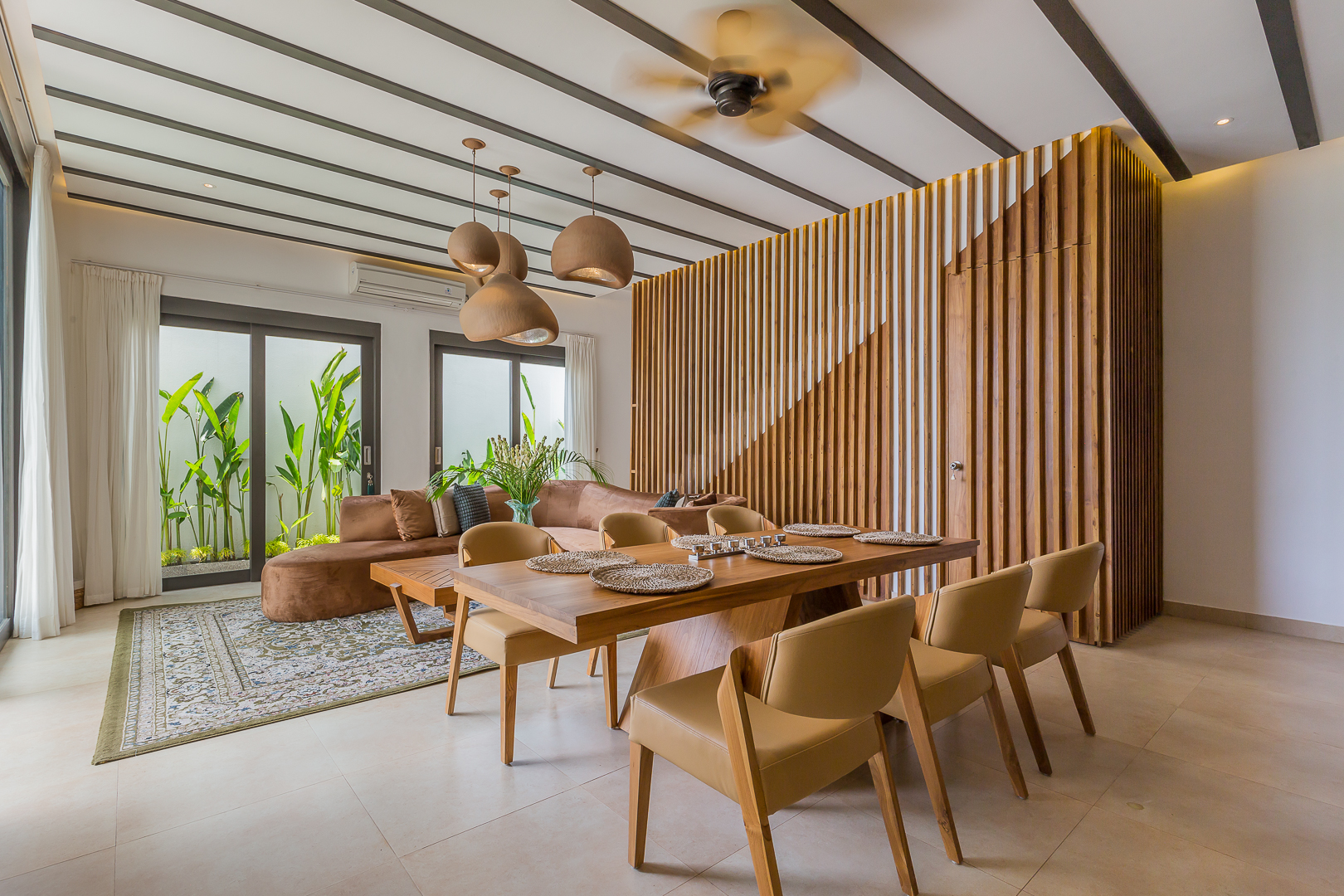 Second bedroom with custom wood furniture in Luxury 3 Bedrooms Villa in Prime Umalas