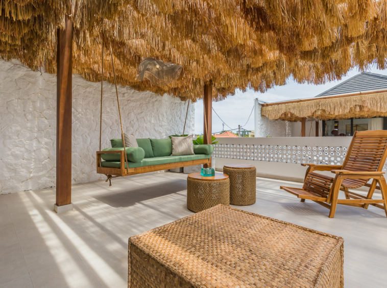 Evening view of the rooftop lounge in Luxury 3 Bedrooms Villa in Prime Umalas
